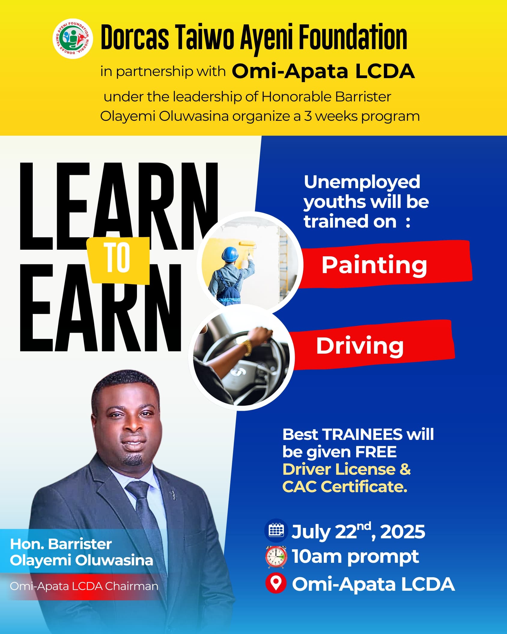 Dorcas Ayeni Foundation and Omi-Apata LCDA Unveil Skills Training