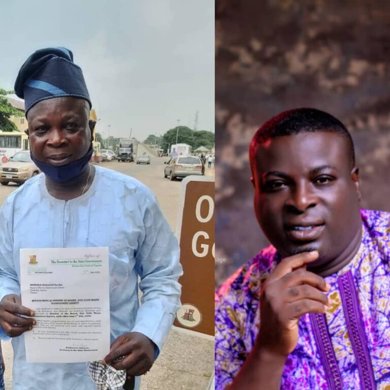 Hon. Barr. Olayemi Oluwasina Congratulates Alhaji Akinsola Ayuba on His Successful Election as PDP State Auditor