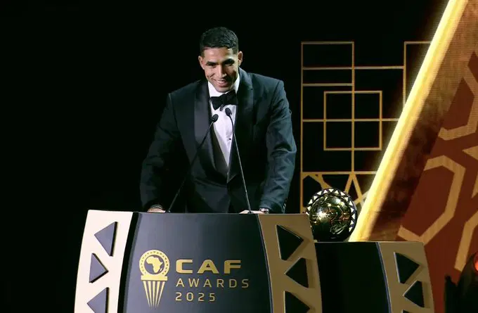 Morocco’s Achraf Hakimi Crowned 2025 African Player of the Year